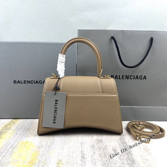 Balenciaga專櫃爆款奶茶荔枝紋S號Hourglass沙漏包 巴黎世家頂級原單手提肩背包 款號：8895 fyj1235